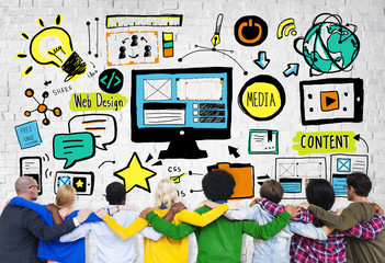 Diversity Casual People Web Design Teamwork Support Concept