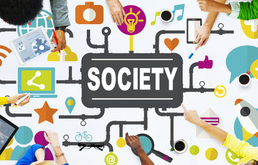 Society Social Media Social Networking Connection Concept