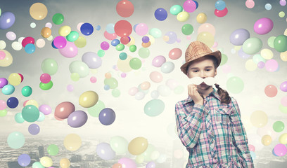 Fototapeta premium Kid with mustache