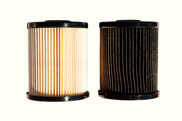 Clean and Dirty Diesel Fuel Filters