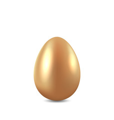 Easter golden egg isolated on white background