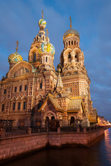 Fototapeta na wymiar Famous Church on Spilt Blood in St Petersburg, Russia