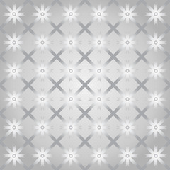 Silver Asterisk and Circle and Triangle Seamless Pattern