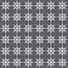 Silver Double Star and Circle Seamless Pattern on Pastel Color