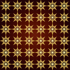 Fototapeta premium Gold Double Star and Circle Seamless Pattern on Pastel Color