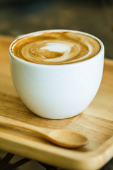 Close up cappuccino in cup