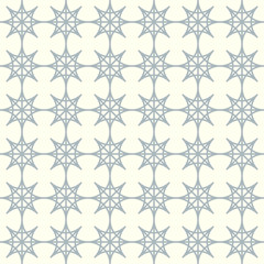 Gray Double Star and Circle Seamless Pattern on Pastel Color