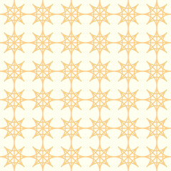 Orange Double Star and Circle Seamless Pattern on Pastel Color
