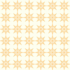 Orange Double Star and Circle Seamless Pattern on Pastel Color