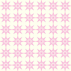 Fototapeta premium Pink Double Star and Circle Seamless Pattern on Pastel Color