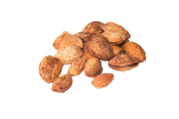 Almonds isolate on white background