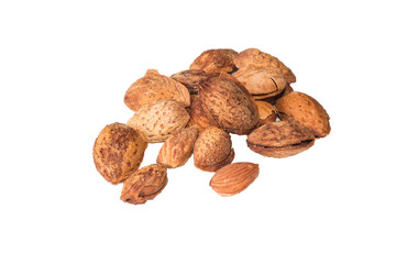 Almonds isolate on white background