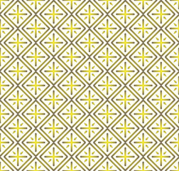 Yellow Plus Sign and Rectangle Seamless Pattern on Pastel Backgr