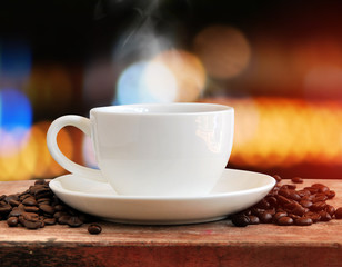Coffee cup with outdoor background