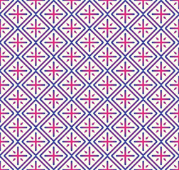 Blue Plus Sign and Rectangle Seamless Pattern on Pastel Backgrou