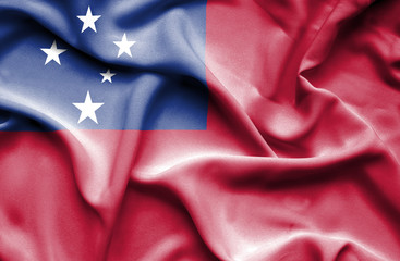 Samoa waving flag
