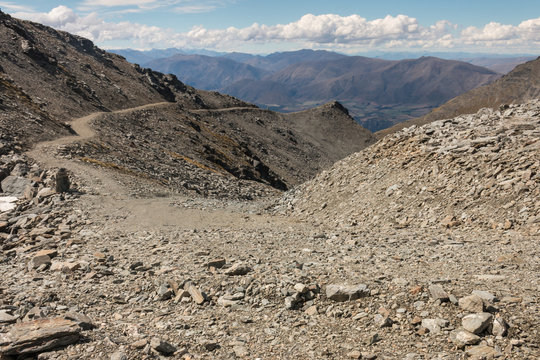 barren slopes in Southern Alps in New Zealand
