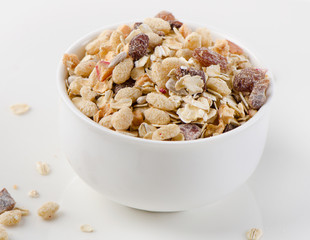 Muesli for breakfast in a bowl