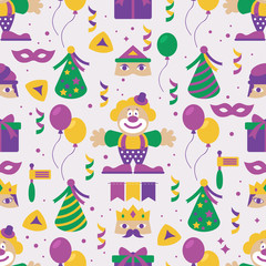 Obraz na płótnie Canvas Seamless pattern for Jewish holiday Purim