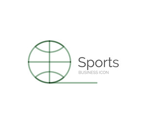 Line minimal design logo ball sports