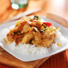 spicy thai panang chicken red curry