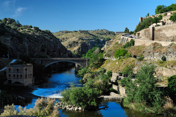 canyon of Tajo river near Toledo, Spain