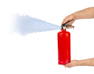Obraz premium Hands with fire extinguisher