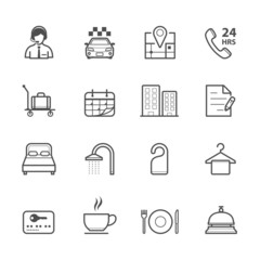 Hotel and Hotel Amenities Services Icons