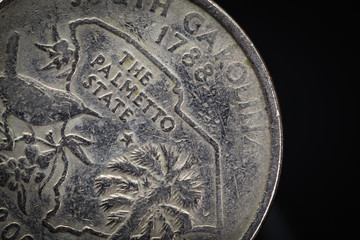 US American coin with wording 