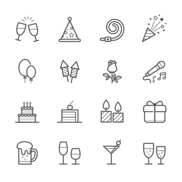 Party Icons and Celebration Icons