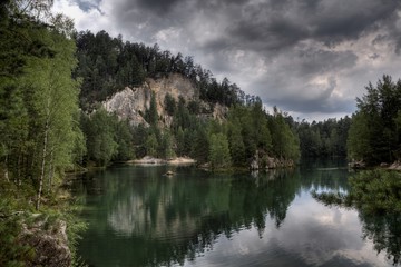 Fototapeta na wymiar Park of Adrspach-Teplice rocks. Rock Town. Czech Republic