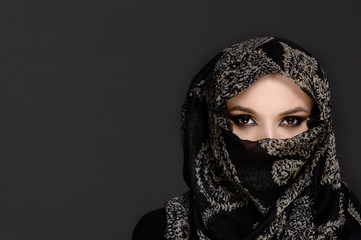 Beautiful Woman in Middle Eastern Niqab veil