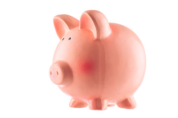Classic pig bank, Isolated on White a Background