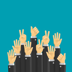 Fototapeta premium Business hands up