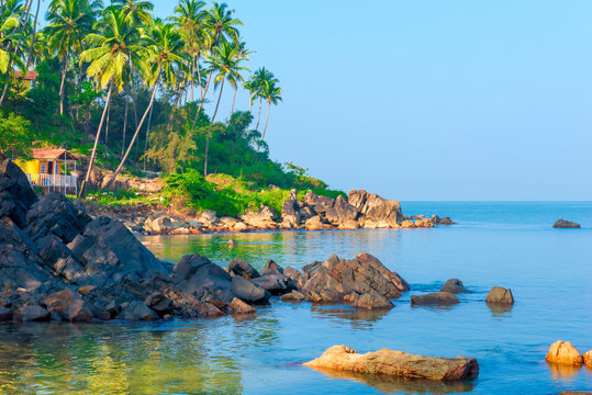 view for greeting card beach in Goa