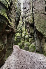 Park of Adrspach-Teplice rocks. Rock Town. Czech Republic