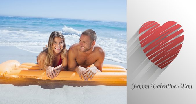 Composite image of cute valentines couple