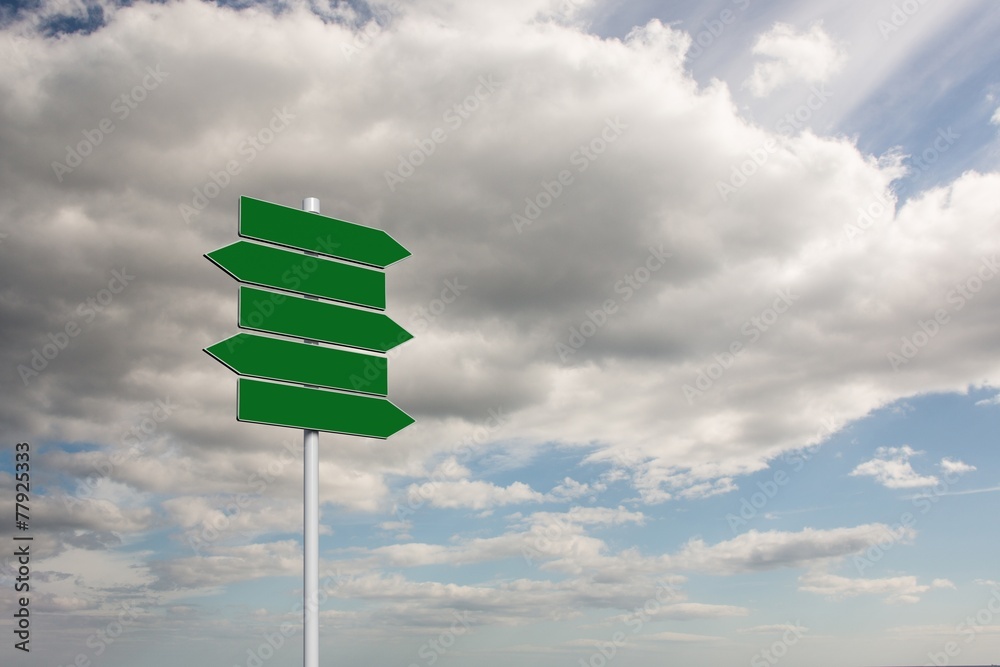 Poster composite image of green signpost