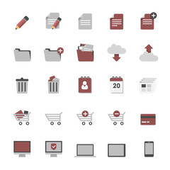 Set of multimedia flat design icons 1 - online shopping