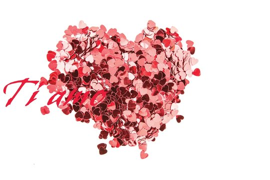 Composite image of valentines confetti