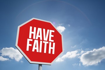 Have faith against cloudy sky with sunshine