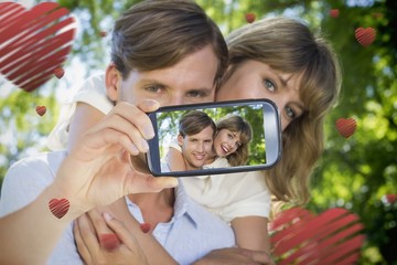 Couple taking Valentines selfie