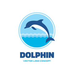 Fototapeta premium Dolphin - vector logo concept illustration