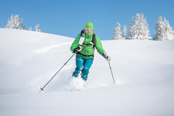Fototapeta na wymiar Touring skier in the alps