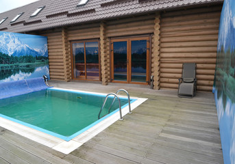 The outdoor swimming pool in the territory of a sauna. Kaliningr