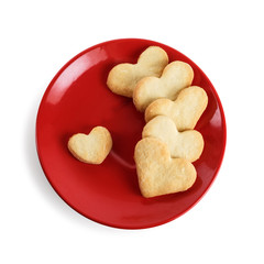 Cookies-hearts in a red plate