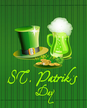 Vector postcard advertising holiday St  Patrick s Day