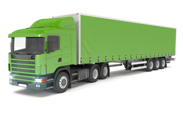 Fototapeta na wymiar cargo truck - green - shot 17