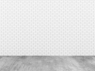 Fototapeta premium brick wall with concrete floor