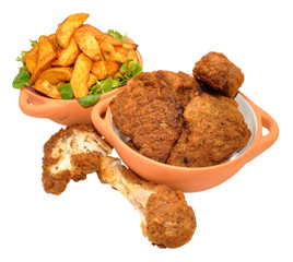Southern Fried Chicken Portions And Wedges